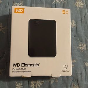 WD Disco duro portátil de 5 TB Elements, disco duro externo, USB 3.0 para PC